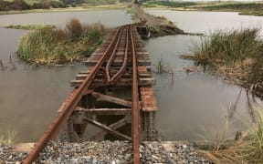 Bridge 129 near Tirohanga, on the Main North Line railway dropped a massive 2.3 metres and moved up to 5.5m sideways when the quake struck.