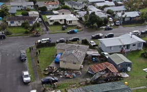 Heavy winds hit Levin in Horowhenua damaging buildings, bringing down trees and power lines and wrecking vegetable crops on 20 May 2022.