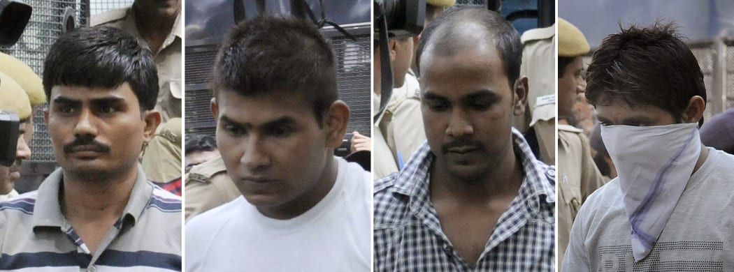 Convicted Indian prisoners Akshay Thakur, Vinay Sharma, Mukesh Singh, Pawan Gupta.