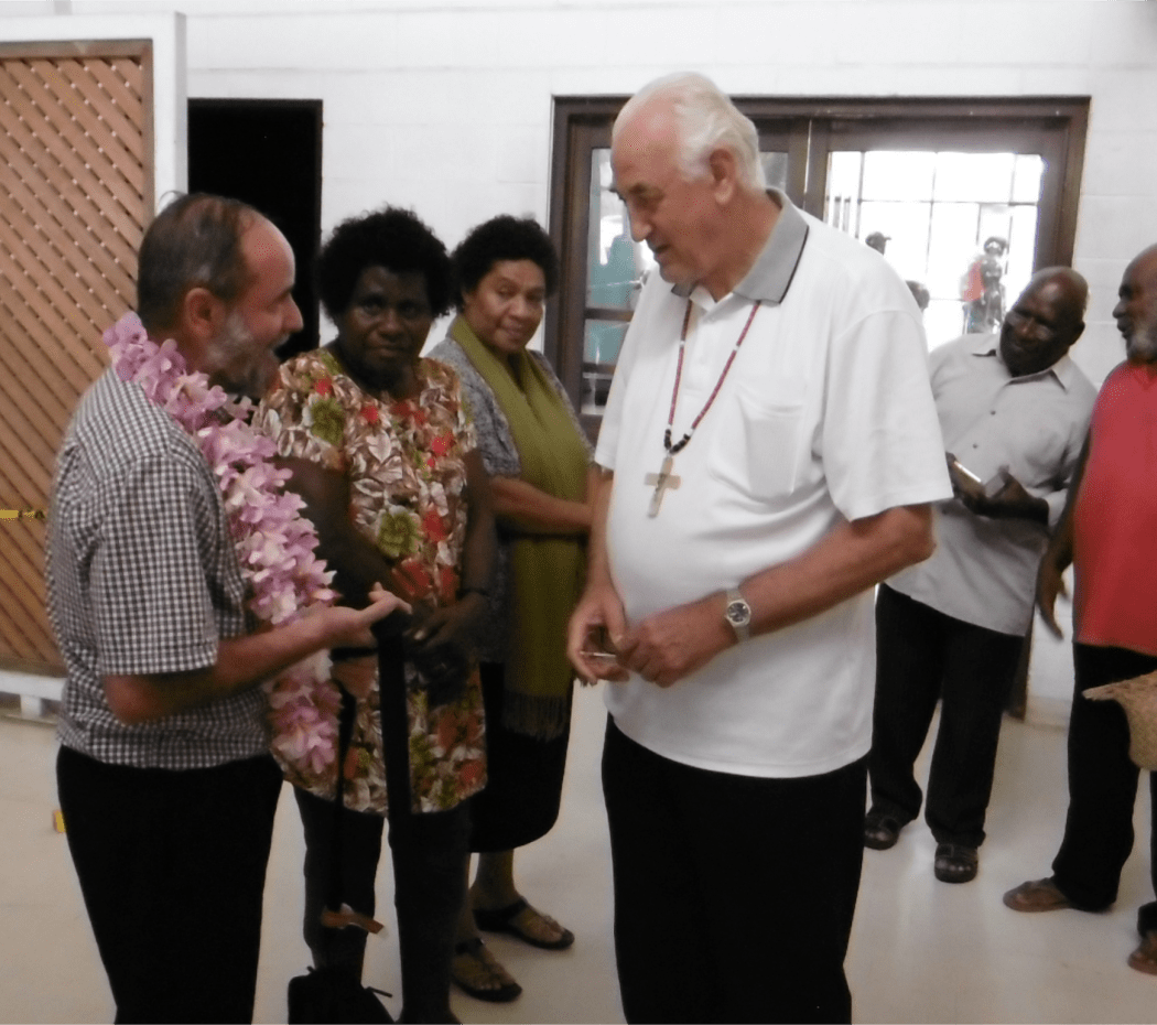 Doug Tennent and Archbishop Panfilo in Kokopo
