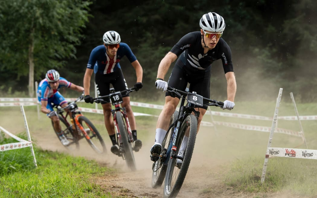 New Zealand mountain biker Anton Copper in action in Italy.