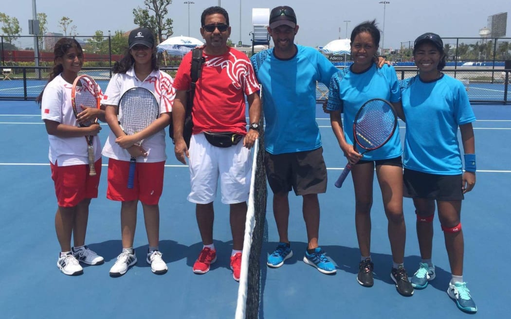 The Pacific Oceania and Bahrain Fed Cup teams.