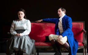 Natalya Romaniw as Tatyana and Samuel Dale Johnson as Onegin at Scottish Opera