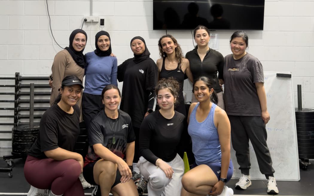 Some of the young women from Khawat, a community for ethnic wahine , at a gym session.