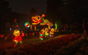 Handmade Chinese lanterns at the 2017 Chinese Lantern Festival at Auckland Domain, New Zealand.