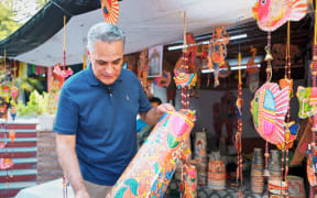 New Zealand’s diplomacy mission lead Patrick Rata visited Dilli Haat, an arts and crafts centre in the Indian capital.