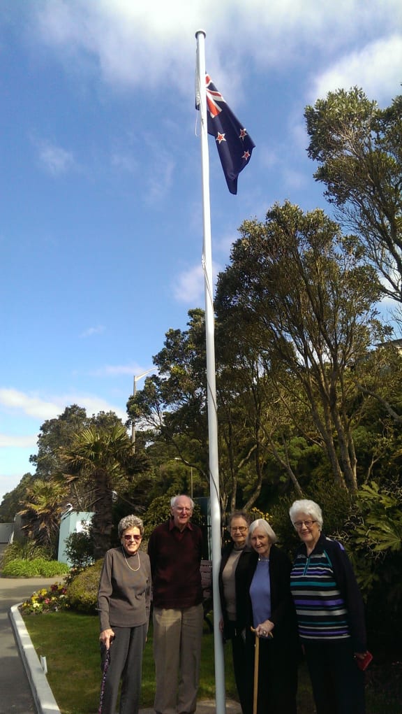 Residents at Wellington's Malvina Major Retirement Village, from left, Barbara Gillespie, John Scott, Kath Herman, Margaret Batley and Mavis Johnston.