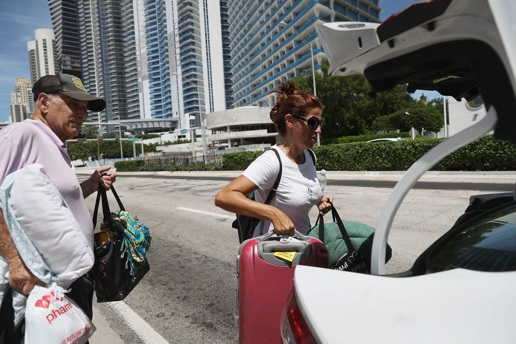 Miama Beach, Florida residents evacuate ahead of the hurricane's arrival