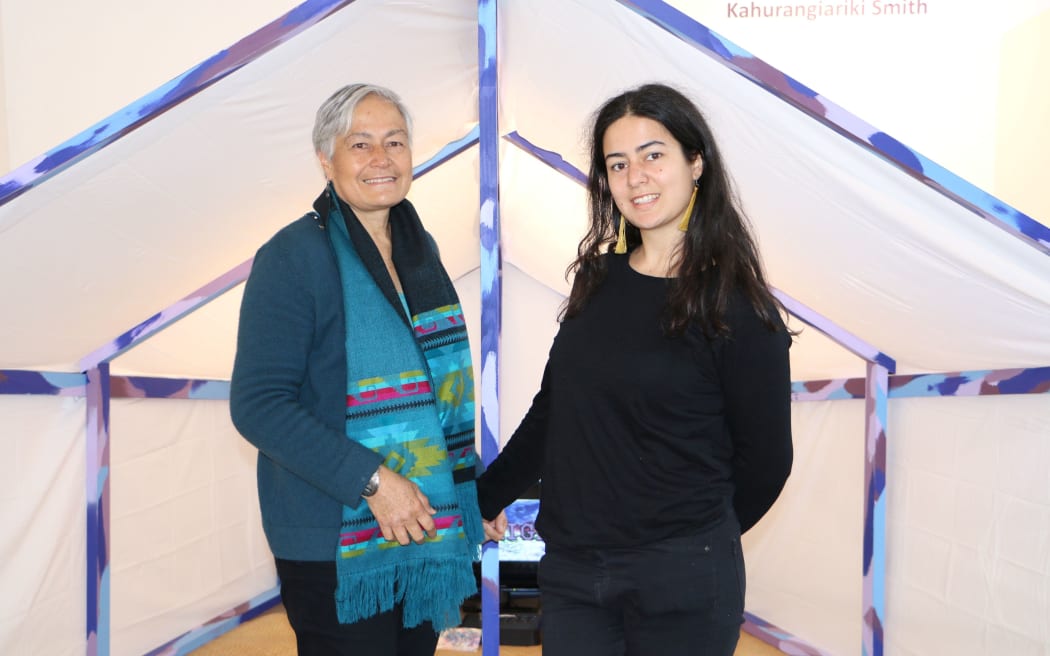 Kahurangiariki Smith, (right), with her mother Aroha.