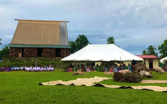 Traditional thanksgiving at the conclusion of the Great Council of Chiefs Meeting on Bau Island in Fiji. 25 May 2023.