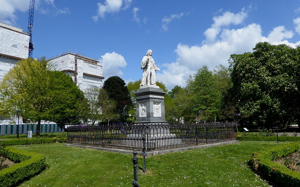 View of the Isaac Watts Statue in Watts Park, Southampton.