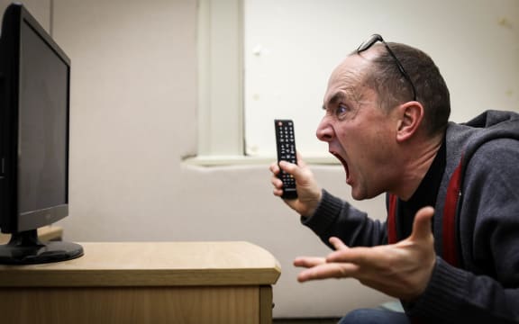 Dramatisation: Phil does often shout at the TV though.