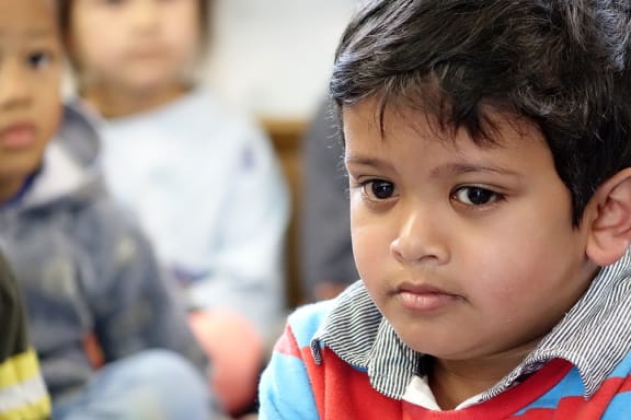 Children at Mt Roskill Kindergarten where the Child Poverty Action Group made the call for cross-party cooperation.