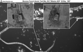 KH-7 satellite reconnaissance image of the Mururoa test site