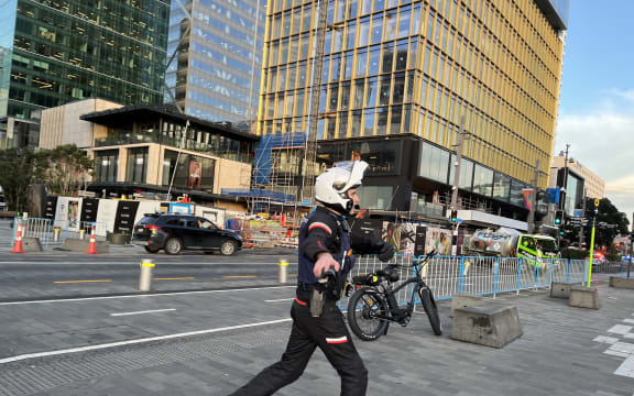 Police responding to reports of a serious incident on Quay Street, Auckland on 20 July, 2023.