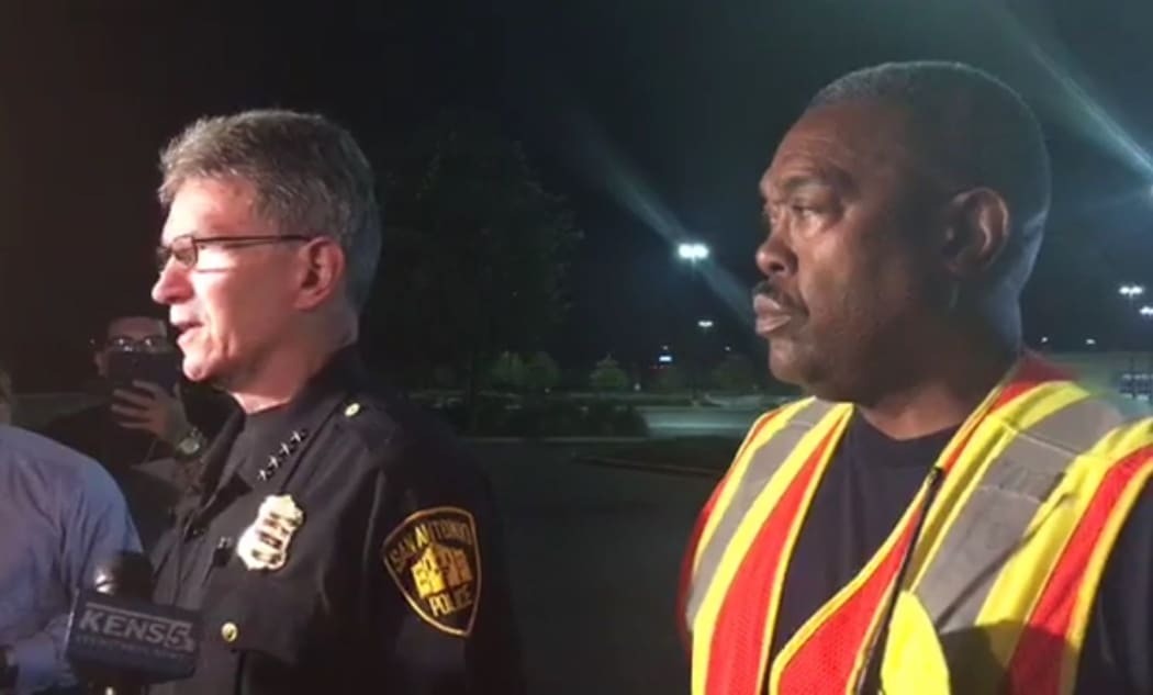 San Antonio Police Chief William McManus (left) and Fire Chief Charles Hood.