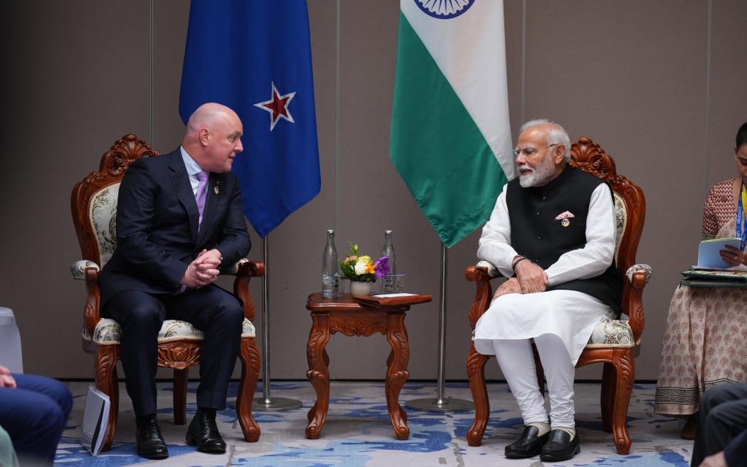 Christopher Luxon with Narendra Modi