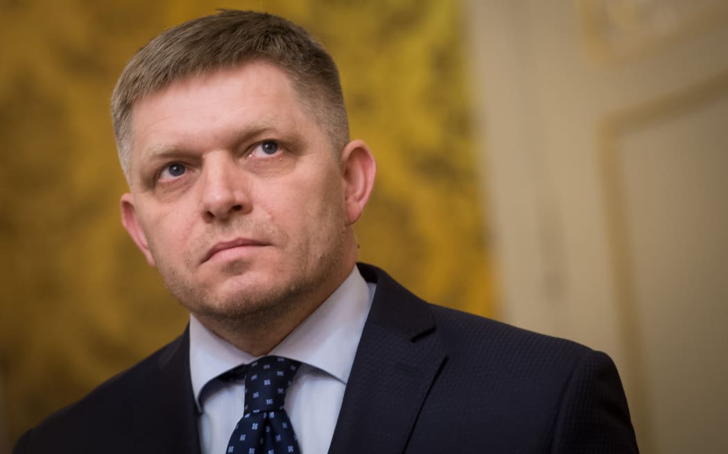 Slovak Prime Minister Robert Fico announced Wednesday, March 14, 2018, his resignation, demanded by the opposition, following the assassination in February of the investigative journalist Jan Kuciak. / AFP PHOTO / VLADIMIR SIMICEK