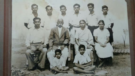 M.N. Naidu (sitting second from the left) with his family Photo: Courtesy of Nik Naidu