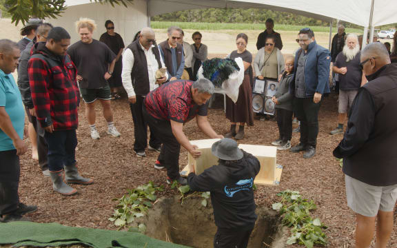 Rangatira Marae holds burial ceremony for taonga lost to Cyclone Gabrielle.