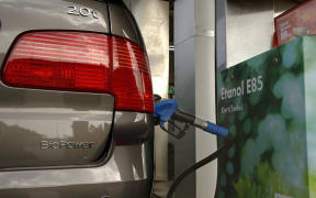 A Saab vehicle being filled with ethanol.
