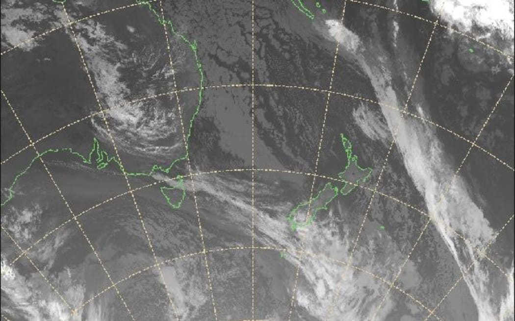 Satellite image of NZ weather at 6am Tuesday.