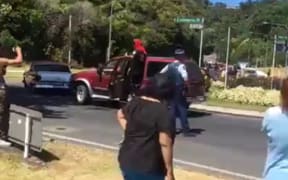 Police said a motorcade of more than 100 cars carrying Mongrel Mob members was travelling through Whakatane