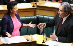 National Deputy Leader Paula Bennett (left) and Deputy Prime Minister Winston Peters (right) in the House.
