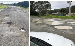 Pothole-filled roads in Northland
