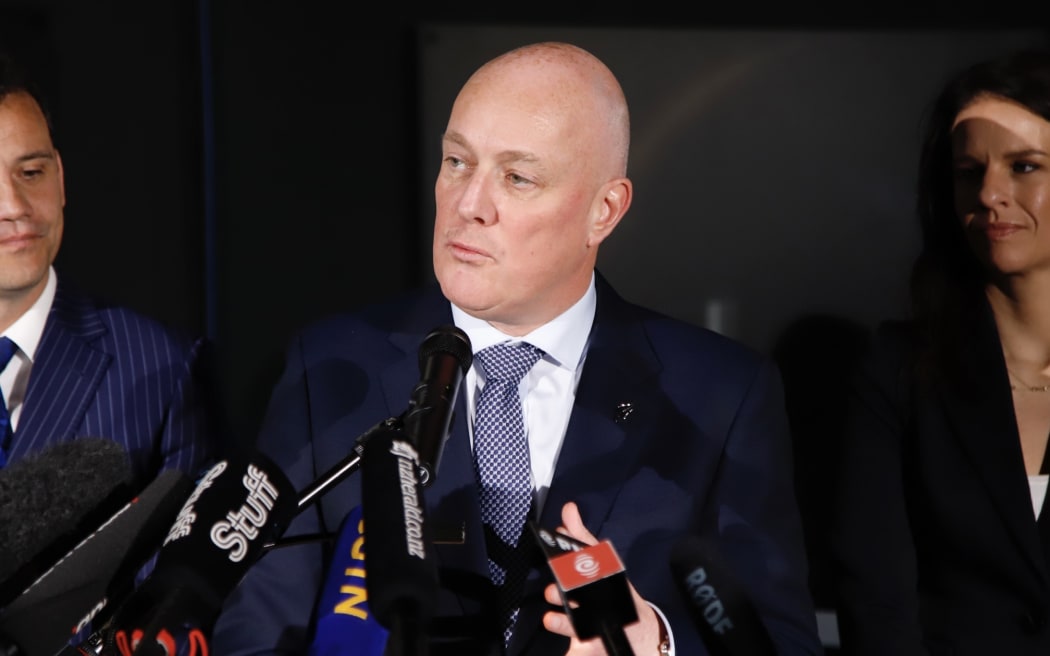 National Party leader Christopher Luxon at RocketLab on 5 October 2023 when he promised a Minister for Space if elected into government.