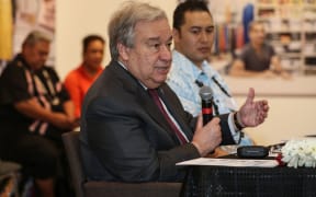 UN Secretary-General, Antonio Guterres, speaks at a Pasifika roundtable event in Auckland