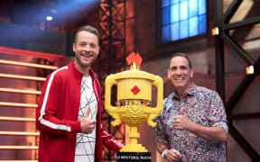 Hamish Blake, left, from Legomasters.