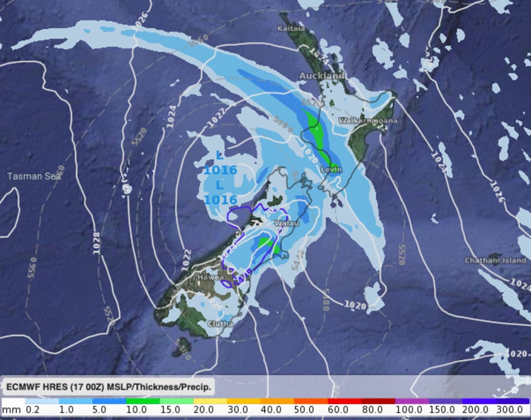 A MetService screenshot of the forecast for Easter Sunday as of 18 April, 2019.