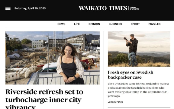 The new subscriber-based website of the Waikato Times.