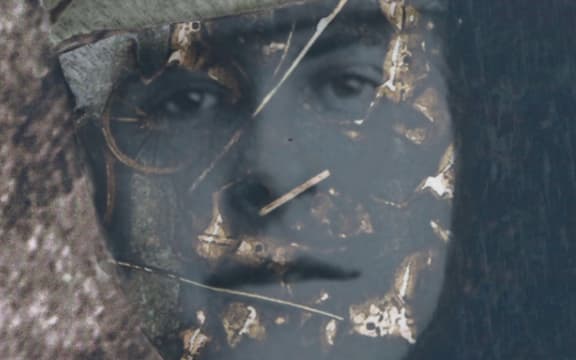 One of Tim Gruchy's projected images that accompanied the performance of 'Face'