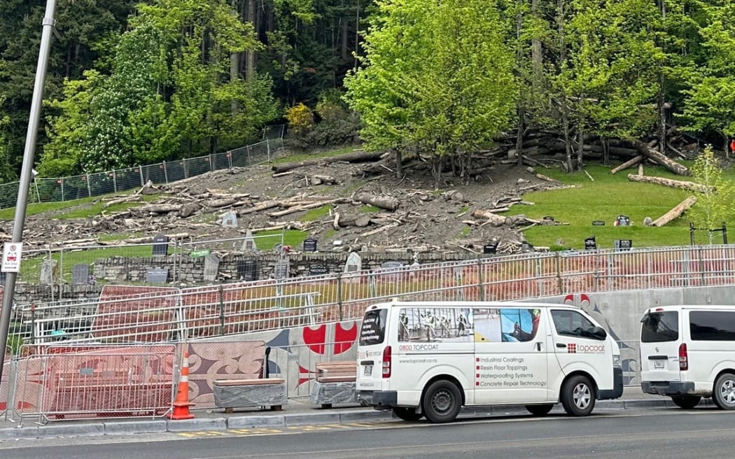 Timber and storm debris has partly buried the main Queenstown cemetery after a major rain storm on September 22
