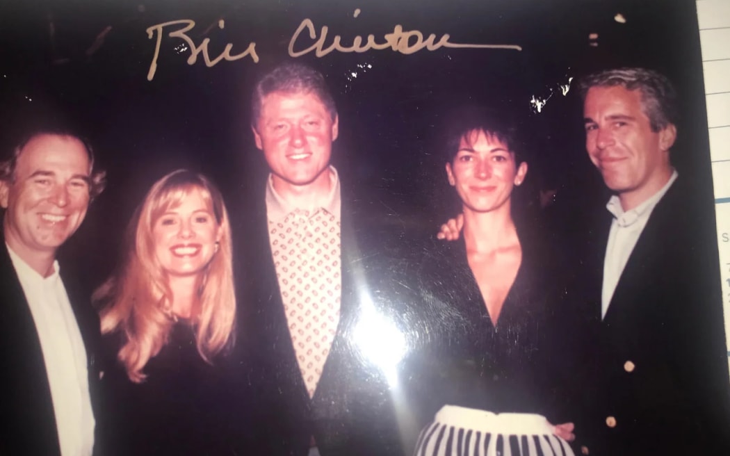 Epstein, Ghislaine Maxwell, former President Bill Clinton and two unidentified people. House Oversight Democrats