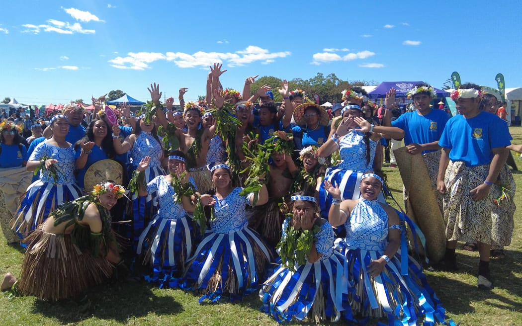 big group shot - Massey High School - Tuvalu group