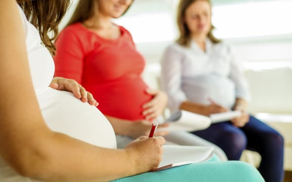Pregnant women at clinic.