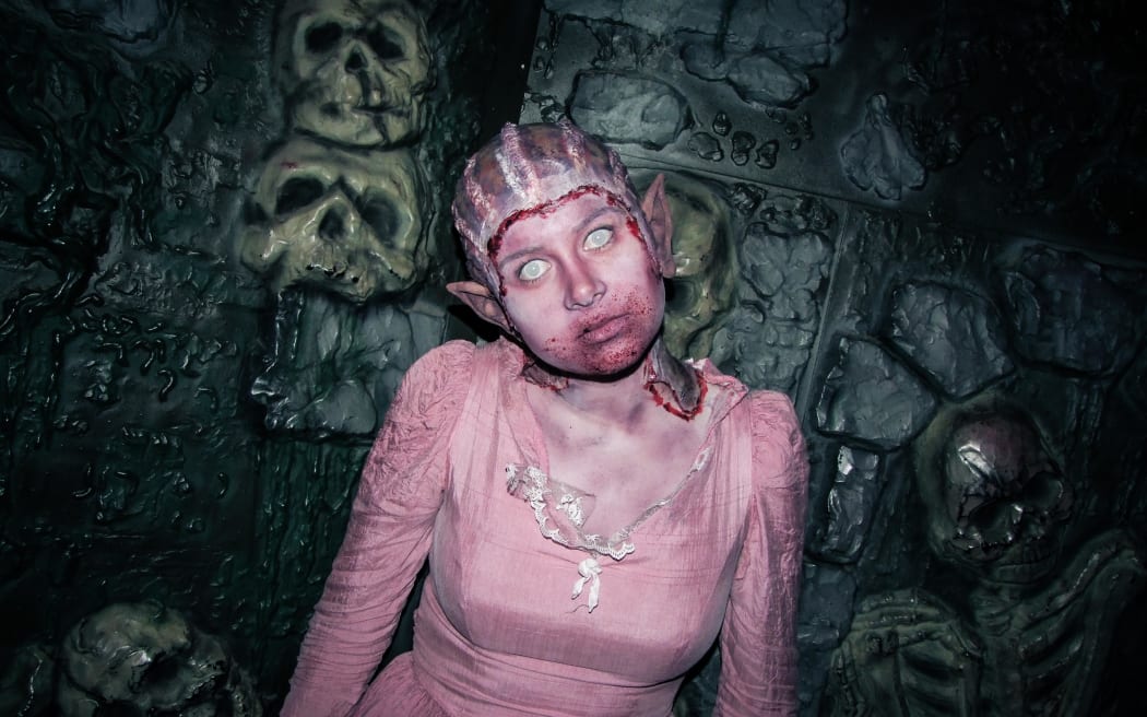 A scarer at the Spookers haunted attraction.