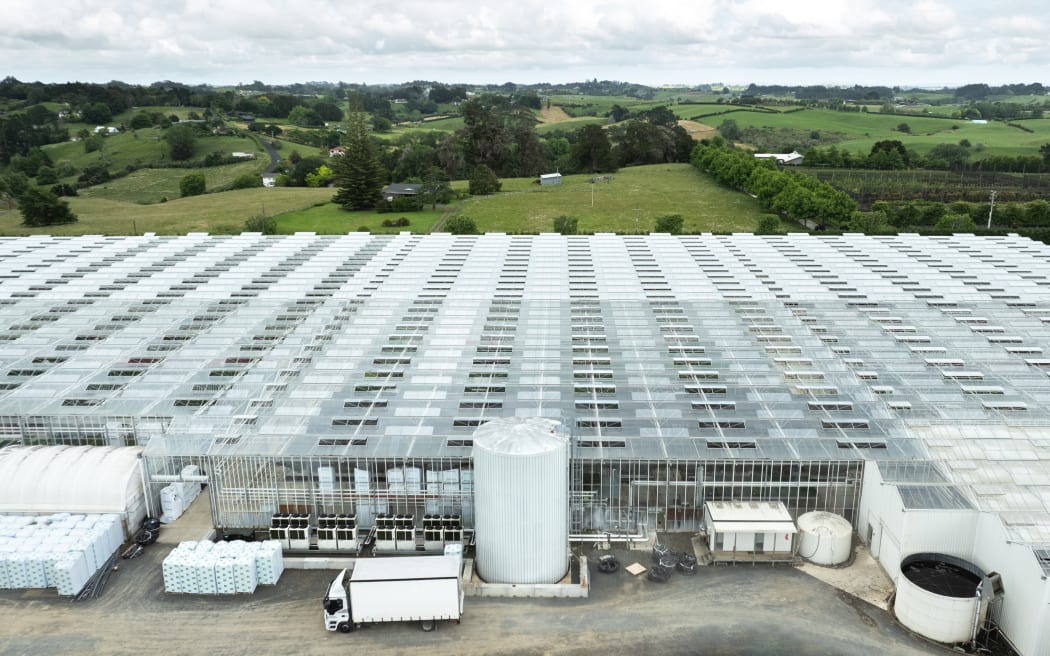 Rainbow Park Nurseries new electric boiler setup using heatpumps cant be seen in the bottom front of frame just outside the glasshouses.