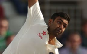 Ravichandran Ashwin bowls for India.