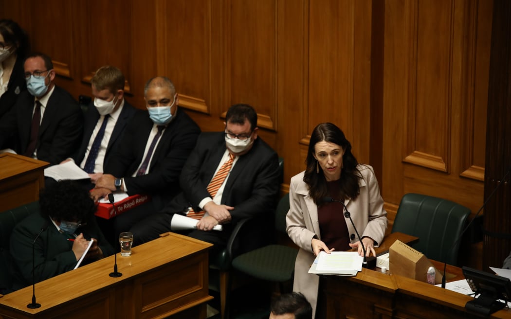 Prime Minister Jacinda Ardern responds to a Youth MP during Question Time, Youth Parliament 2022.
