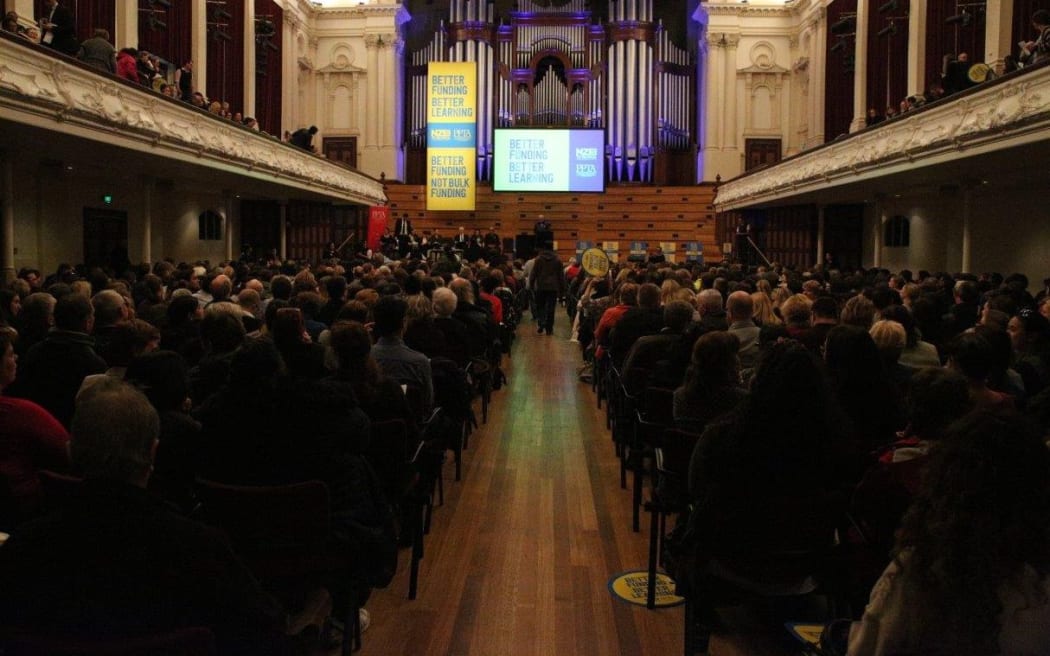 More than 1300 teachers attended the meeting at Auckland's town hall.