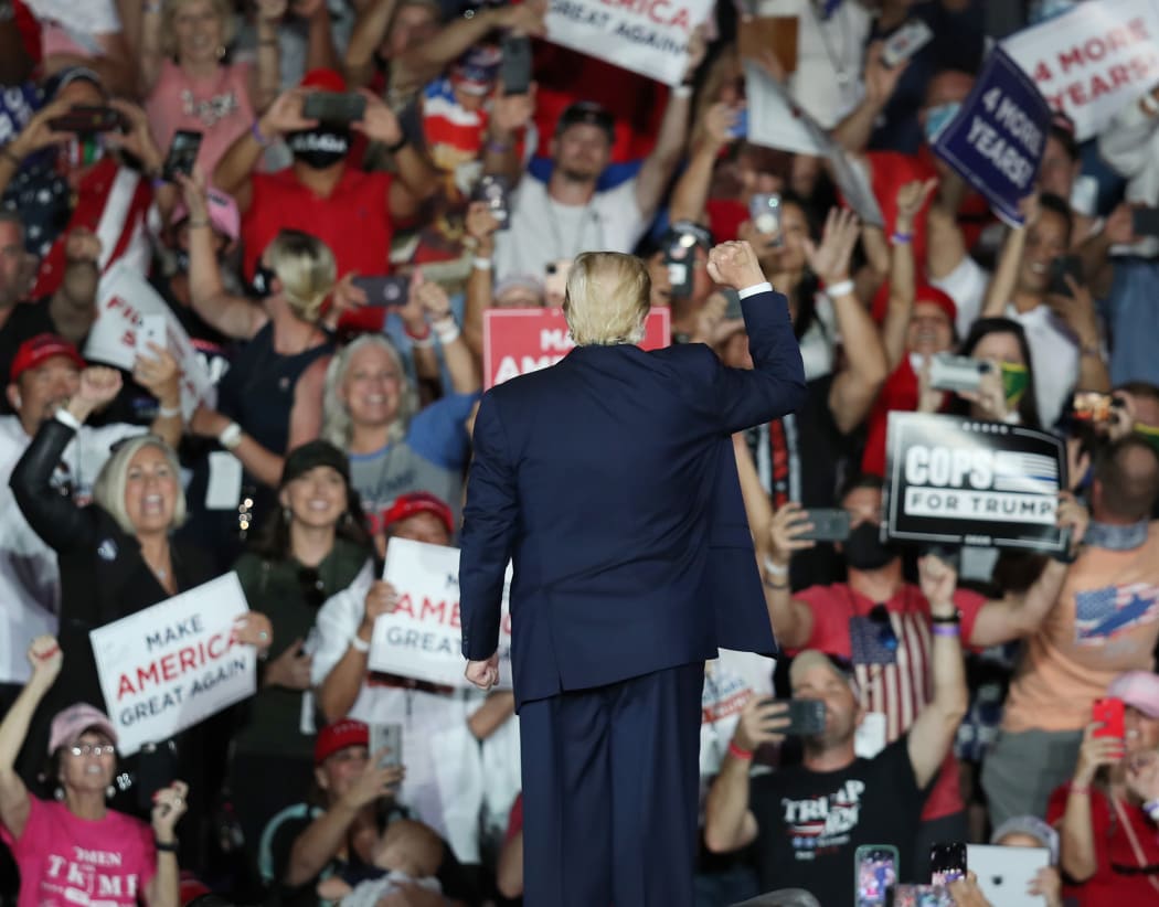 US President Donald Trump holds a Make America Great Again rally on 12 October