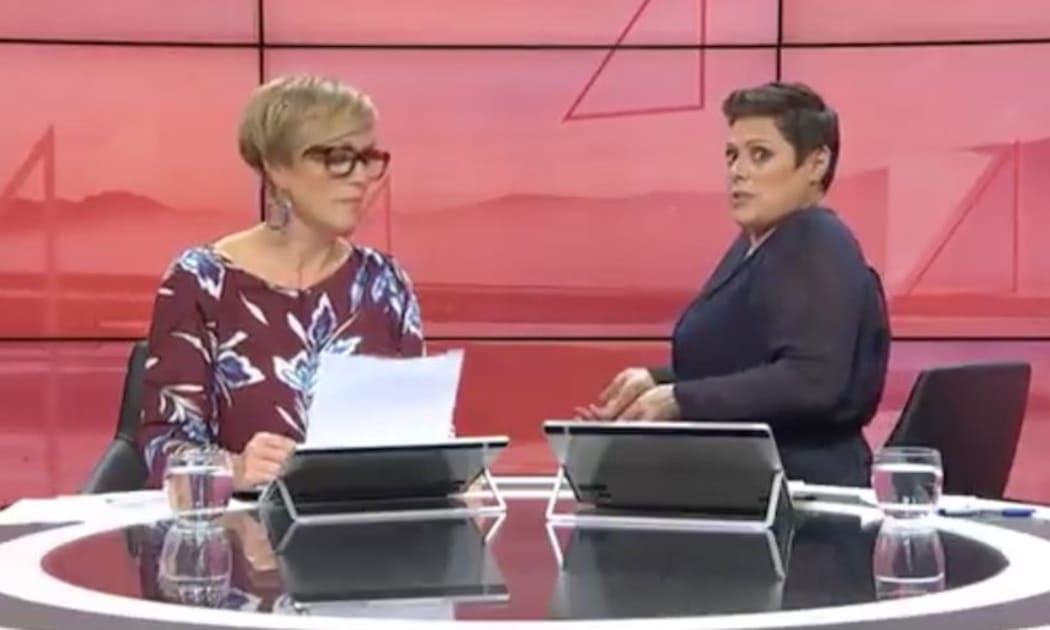 Hilary Barry and Anika Moa presenting Seven Sharp.