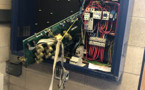 The damaged piazza control board.