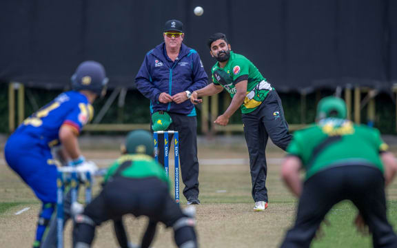 Ajaz Patel in action for the Central Stags.