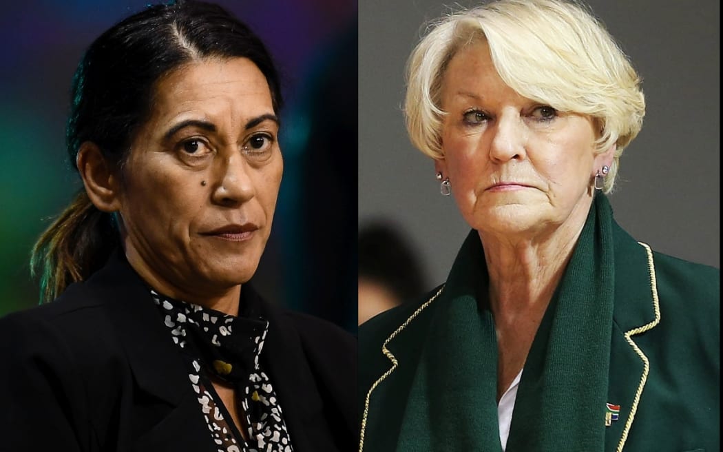 Silver Ferns coach Dame Noeline Taurua (left) and South Africa coach Norma Plummer.