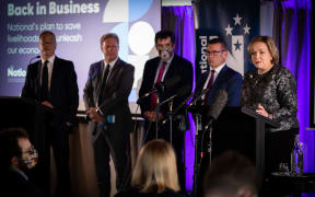 Leaders of the National Party at the Back in Business presser,,